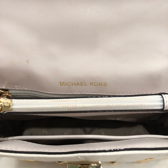 Michael Kors Cream and Gold Studded Crossbody Bag - Picture 5 of 7